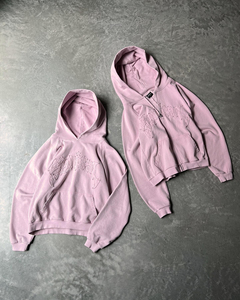 Sudadera con capucha personalizada con cremallera, estilo oversize, de algodón, para lavado ácido, efecto desgastado, vintage, con logo bordado, OEM - Product Image 2