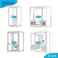 Cabine de bureau insonorisée modulaire moderne pour six personnes avec structure en acier, pour usage domestique, bureau ou école, réduction du bruit