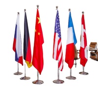 Drapeau personnalisé sur pied pour intérieur 3x5 pieds, vente en gros d'usine, base argentée, pour salle de conférence