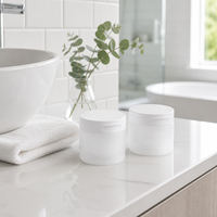 Pots cosmétiques vides économiques, pots pour crème pour le visage, surface personnalisée, emballage OEM, étiquette privée, pot rond en plastique PP avec couvercle à clapet