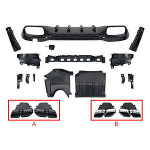 Kit de carrosserie de pare-chocs arrière de style C63 pour Mercedes Benz Classe C <span class=keywords><strong>W206</strong></span> Diffuseur arrière séparateurs d'échappement - Product Image 4