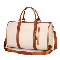 Bolsa de Viaje Convertible 2 en 1 de Cuero PU con Compartimento para Zapatos y Múltiples Bolsillos para Viajes de Negocios, Fin de Semana, Gimnasio y Estadías Cortas