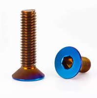 Vis à tête fraisée colorée en titane, bleu violet irisé, pour kit de quincaillerie d'assemblage de cadre de moto et de vélo de course