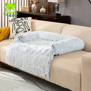 Flauschige Plüsch-Hundematte Beruhigung Hundebett Möbel Protektor mit abnehmbarem waschbarem Bezug für große mittlere kleine Hunde Katzen