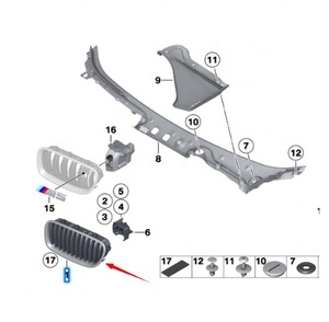 Rejilla Central Derecha OEM 51137203650, Rejilla Cromada para <span class=keywords><strong>BMW</strong></span> <span class=keywords><strong>Serie</strong></span> <span class=keywords><strong>5</strong></span> F10 F18 - Product Image 2