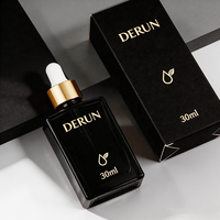 Flacon compte-gouttes carré ou rectangulaire en verre transparent, noir ou ambré de 30 ml, 50 ml, 100 ml avec épaule plate pour cosmétiques et huiles essentielles