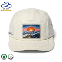 Gorras de Béisbol de 5 Paneles de Fieltro y Lana, Tendencia 2026, con Parches Bordados Personalizados para Uso Unisex en Exteriores y Calle