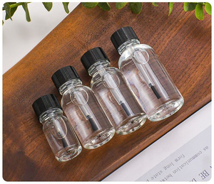 Botellas de vidrio transparente para difusores de aroma con tapas negras de rosca, forma redonda, para uso cosmético. - Product Image 6
