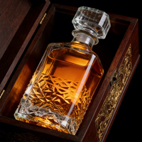 Carafe à vin en verre de luxe au design personnalisé, 500 ml, 750 ml, 1000 ml, bouteille carrée pour le stockage du whisky/du vin/de la vodka