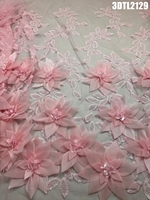 Nouvelle Arrivée Bulgarie : Dentelle Française en Tulle 3D de Haute Qualité, Écologique, avec Paillettes et Broderies Perlées en Polyester – Vente Flash