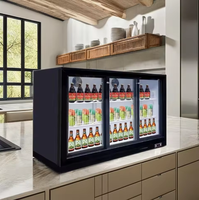 Réfrigérateur de bar sous comptoir noir à 2 portes, mini-vitrine, refroidisseur de bière 490L-1700L à contrôle numérique