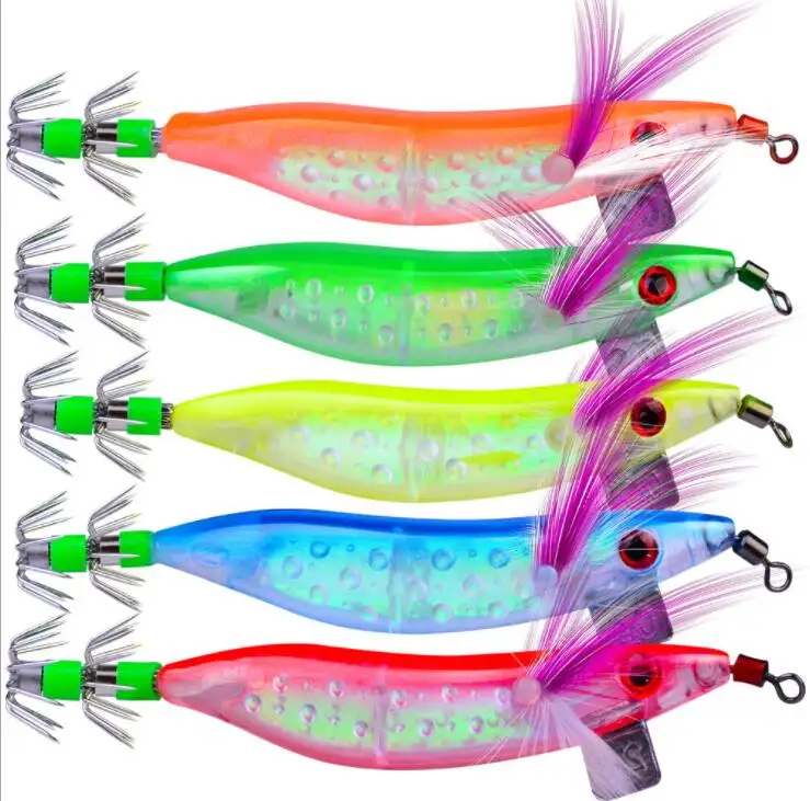 Esca da pesca esca dura gamberetti esca in legno pesca Wobbler calamari Jig esca artificiale esca jigging esca polpo