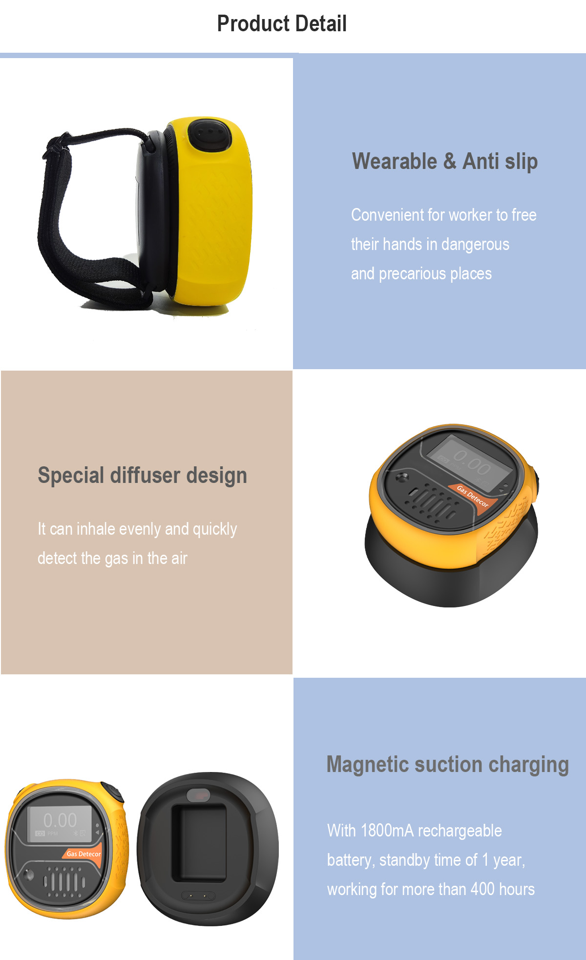 Four In One Personal Co Detector Ms104k-S Ultra Low Power