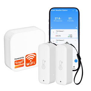 สถานีตรวจอากาศอัจฉริยะ Tuya WiFi แบบใช้พลังงาน USB พร้อมเทอร์โมมิเตอร์ ไฮโกรมิเตอร์ และเซ็นเซอร์ 3 ตัว ควบคุมด้วยเสียง เชื่อมต่อได้ - Product Image 1