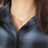 Nouveau Collier Chaîne Dorée FANKE pour Femme, Pendentif Visage Souriant en Acier Inoxydable et Zircon, Vente en Gros pour Filles
