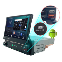 Écran Android rétractable 7 pouces 1din unité principale universelle voiture Multimédia wifi radio Carplay navigation GPS