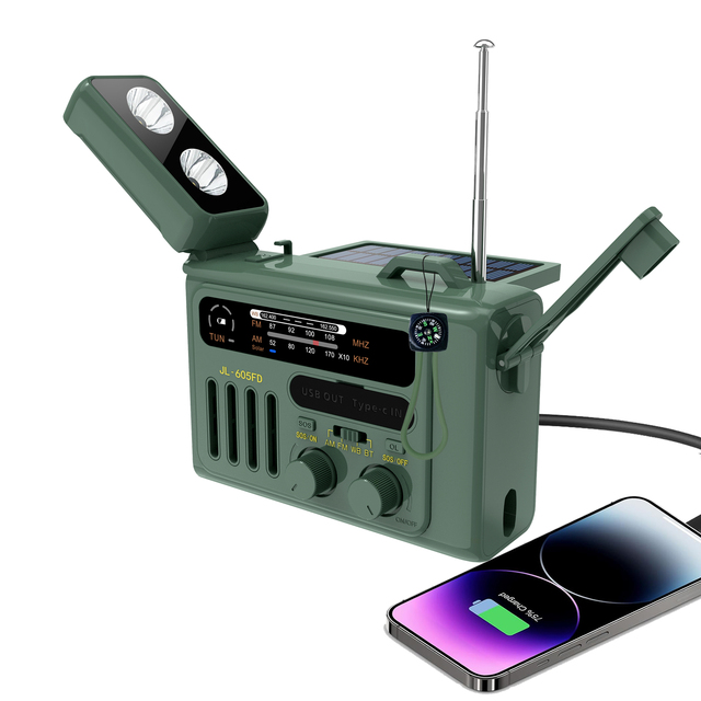 Multifunctional Portable Emergency Hand Crank Solar Radio with Flashlight Noaa Weather Radio for Lamp Outdoor Camping