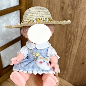 [<b>Cloth</b> Only] Attractive Spring and Autumn Princess Dress for 26cm <b>Doll</b>, Checkered Rabbit Head Bag Set - Product Image 5