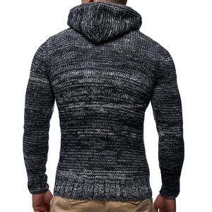 <span class=keywords><strong>Pull</strong></span> en tricot à manches longues pour hommes <span class=keywords><strong>Pull</strong></span> coupe ajustée pour hommes <span class=keywords><strong>Pull</strong></span> à capuche en tricot épais décontracté - Product Image 3