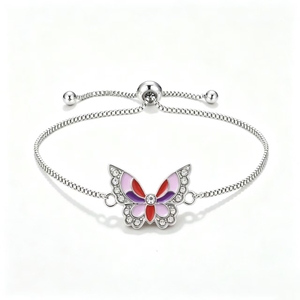 <span class=keywords><strong>Bracelet</strong></span> chaîne à maillons tendance pour femme avec breloque papillon en cristal bleu LC202605125 – Vente en gros - Product Image 5