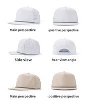Casquette de baseball promotionnelle en gros, tissée, 5 panneaux, séchage rapide, respirante, imperméable, réglable, légère, unisexe, protection solaire pour adulte