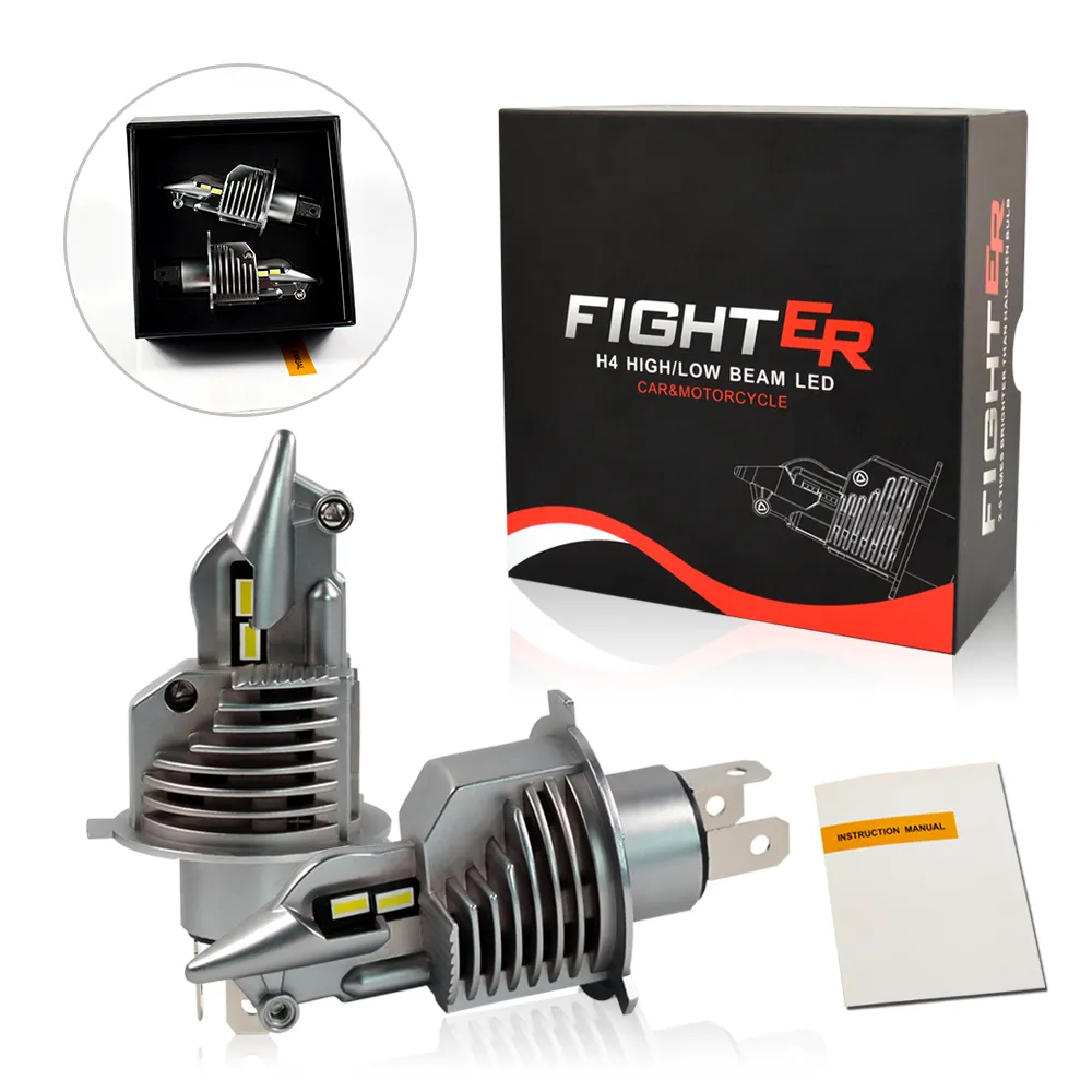 JG 70W 11600LM The best Fighter H4 6000k White for Car/Motorcycle with Cutting Line Fighter h4 car led light bulb