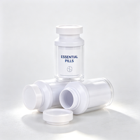 Bouteilles en plastique à double paroi de 100 ml en PS pour produits de santé, contenants pour capsules et pilules avec bouchon en PP, personnalisation possible