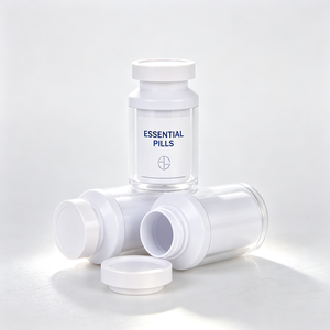 Bouteilles en plastique à double paroi de 100 ml en PS pour produits de santé, contenants pour capsules et pilules avec bouchon en PP, personnalisation possible - Product Image 2