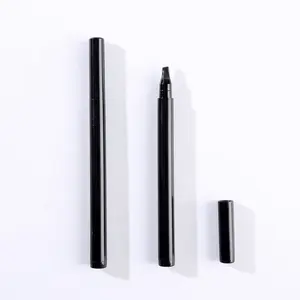 Oem Cosmetische Plastic Verpakking Vier-Vork Katoen Kern Cilinder Zwarte Lege Vloeibare Eyeliner Buizen Met Zeefdruk Logo Afdrukken