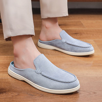 Mocassins en daim à bout rond pour homme, avec semelle extérieure en PVC, respirants, antidérapants, chaussures d'été