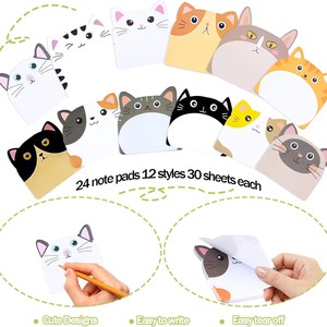 Bloc-notes autocollants en forme <span class=keywords><strong>de</strong></span> chat en gros, bloc-notes mignons kawaii, fournitures <span class=keywords><strong>de</strong></span> <span class=keywords><strong>bureau</strong></span> personnalisées, <span class=keywords><strong>accessoires</strong></span> <span class=keywords><strong>de</strong></span> papeterie scolaire - Product Image 3