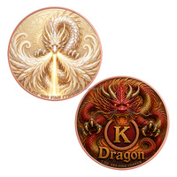 Pièce de monnaie en cuivre fin 99,9 % de 1 oz, pièce de monnaie souvenir en cuivre antique personnalisée avec un dragon chinois, pour collection ou cadeau
