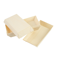 Nouveauté : Moules en bois jetables rectangulaires pour micro-ondes, pour la cuisson de gâteaux et biscuits en boulangerie, avec plateaux d'emballage