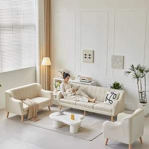 Sillón de Tela de Lino y Algodón Nórdico, para Apartamentos Pequeños, Sala de Estar, Dormitorio, Balcón, Casa de Alquiler, Estilo Japonés, Asiento Individual o Doble - Product Image 5