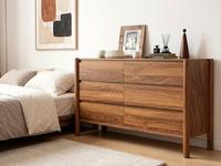 Lemari Laci 6 Laci Modern dengan Sambungan Kayu, Kabinet Penyimpanan Kayu Bergaya Mid-Century untuk Kamar Tidur, Rumah Sakit, Ruang Tamu, Ramah Lingkungan