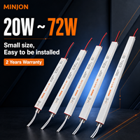Alimentation à découpage LED MINJON Ultra Mince 48W 4A 12V AC-DC, efficacité 83%, boîtier en aluminium, garantie 2 ans pour LED d'intérieur