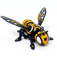 Figurine d'abeille imprimée en 3D, ornement d'insecte articulé, articulations mobiles, décoration de bureau originale, design réaliste