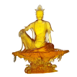 พระโพธิสัตว์กวนอิม พระโพธิสัตว์อวโลกิเตศวร พระพุทธรูปเคลือบแก้ว แบบจีน  งานหล่อขึ้นรูป  โปร่งแสง  ตกแต่งตามสั่ง  สำหรับบูชาที่บ้าน - Product Image 1