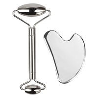 HY Factory Direct pour l'amélioration de la circulation sanguine, kit d'outils de maquillage essentiels, grattoir en métal en forme de cœur, rouleau en acier inoxydable