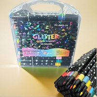 Nouveau marqueur à paillettes double pointe pour enfants, pointe épaisse et souple, non décolorant, nacré brillant, pinceau double couleur
