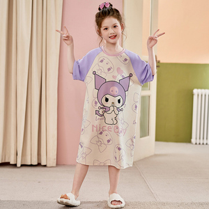 Robe d'été décontractée pour filles, imprimé dessin animé, pour enfants, tenue de nuit, <span class=keywords><strong>pyjama</strong></span>, 7 <span class=keywords><strong>ans</strong></span> - Product Image 4