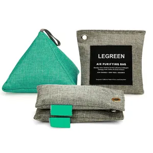 LEGREEN sacs désodorisants au charbon de bambou absorbeur d'odeurs triangle sacs de purification d'air chaussures déodorant