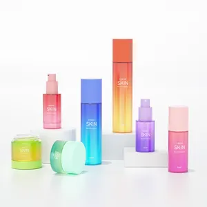 Set di imballaggi cosmetici luxury gradient 30g 50g vasetto di crema cosmetica in vetro vuoto 100 produttore di bottiglie di lozione da 120 ml