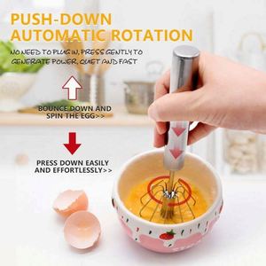 Batidora de Huevos Semiautomática de Acero Inoxidable, Herramienta de Cocina para Repostería, Batidora Manual - Product Image 4