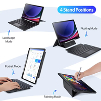 Untuk Samsung Galaxy Tab S10 +/S9Plus/S9 Fe Plus Keyboard magnet mengambang + casing Tablet kulit dengan pemegang