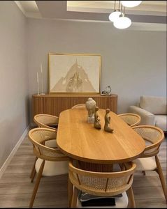 Nhà Máy Bán Buôn Gỗ Hiện Đại Nhà Bàn Ăn Đặt Nhà Hàng Patio Ngoài Trời Ghế Ăn Bàn Đồ Nội Thất Phòng Khách - Product Image 3