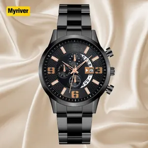 Reloj de pulsera mecánico Myriver con banda de nailon de camuflaje compatible con logotipo personalizado, reloj de movimiento automático resistente al agua de alta calidad
