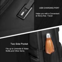 Sac à dos pour ordinateur portable imperméable Oxford 17 pouces, grande capacité, sac de voyage d'affaires avec port de charge USB pour hommes et femmes, logo personnalisé