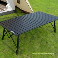 Table pliante portable d'extérieur pour pique-nique et camping en alliage d'aluminium + tissu Oxford avec sac de rangement