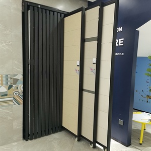 Hiện đại tùy chỉnh có thể gập lại Pull-out push-kéo gạch Kệ Mẫu hiển thị tủ sắt miếng vải hình tam giác sơn tĩnh điện hiển thị Kệ hiển thị - Product Image 3